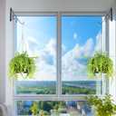 4 Pack 10" Christmas Plant Hangers Outdoor, Heavy Duty Hanging Plant Bracket, Indoor Wall Hooks, Decorative Planter Hanger for Wind Chimes Bird Feeders Flower Baskets Lanterns, Fence Porch