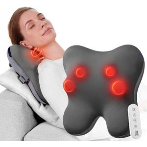 BOB AND BRAD Back Massager with Heat and Remote, EZBack Plus Neck Massager for Pain Relief Deep Tissue, Shiatsu Massage Pillow with 3 Level for Full Body, FSA HSA Eligible Ideal Gifts for Women Men