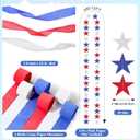 TaoBary 4th of July Party Decoration 492ft Red White Blue Streamers 600 Sheet Fourth of July Crafts Paper Chain Strips 52.5ft Star Hanging Independence Day Decor Patriotic Supplies(Royal Blue)