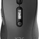 XBG B15pro Wireless Bluetooth Mouse, Bluetooth 5.0/4.0 & 2.4G Tri-Mode, Type-C Rechargeable with LED Screen Display, Ergonomic Silent Click for Laptop/PC/Tablet, Multi-Device & Office Use, Black