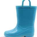 EUXTERPA Boys Girls Waterproof Rain Boots Kids Toddler Solid Color Boots with Easy On Handles