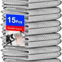 15PCS Multipurpose Wire Dishwashing Rag,Non Scratch Wire Dishcloth, Reusable Steel Wool Scrubber,Non-Scratch&Quick-Drying&Odor-Resistant Multi-Purpose for Kitchen,Bathroom Cleaning (15)