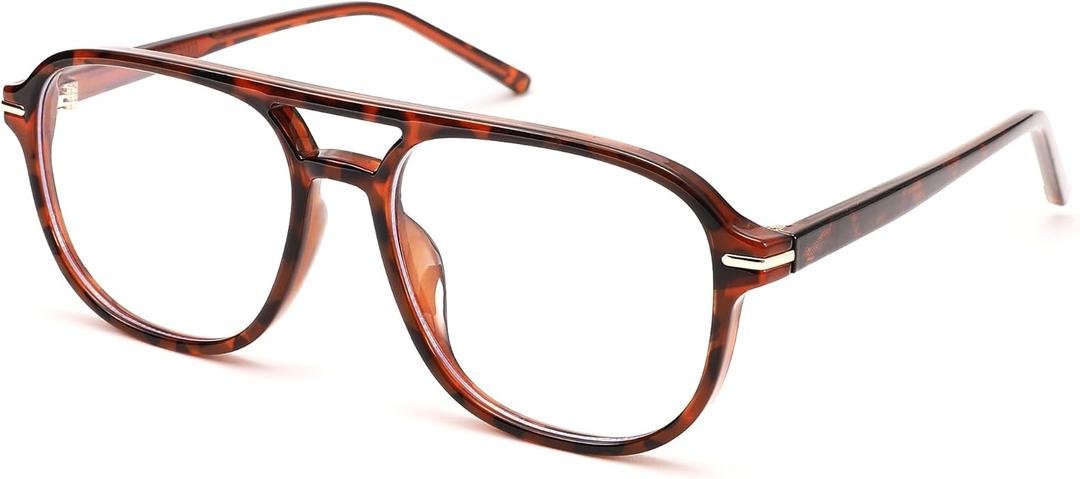 Pro Acme Blue Light Blocking Glasses-Oversized Square Aviator 70s Frame Eyeglasses for Women Men Computer Eyewear(Leopard) (A2 Leopard)