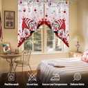 Valentine's Day Pink Swag Curtains Valances for Windows Kitchen Curtains Red Gnome Topper Valances with Rod Pocket for Living Room Bedroom Love Heart Valentines Day 56'' W x 36'' L, 2 Panel
