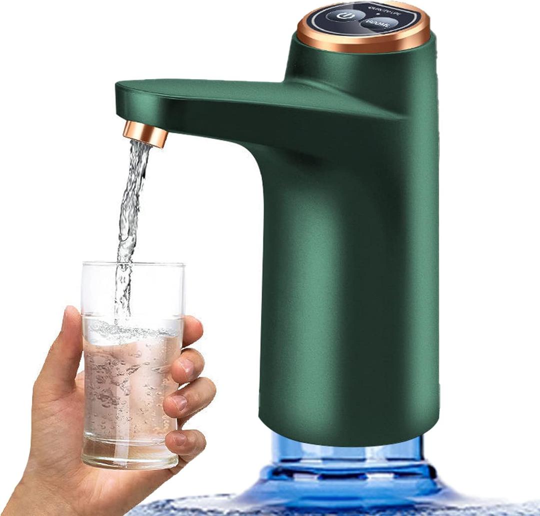 5 Gallon Water Bottle Dispenser Pump System USB Charging Automatic Drinking Water Pump Portable Electric Water Dispenser (Green)