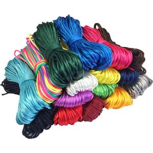 2mm Rattail String,Satin Nylon Trim Cord 16 Bundles 176 Yards Nylon Silk Cord for Jewelry Making Silk Thread Silk Bracelet String