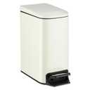 TIPGO Slim Bathroom Trash Can with Lid Soft Close, 6 Liter / 1.6 Gallon Stainless Steel Garbage with Removable Inner Bucket, Small Trash Bins for Bedroom, Office (Cream)