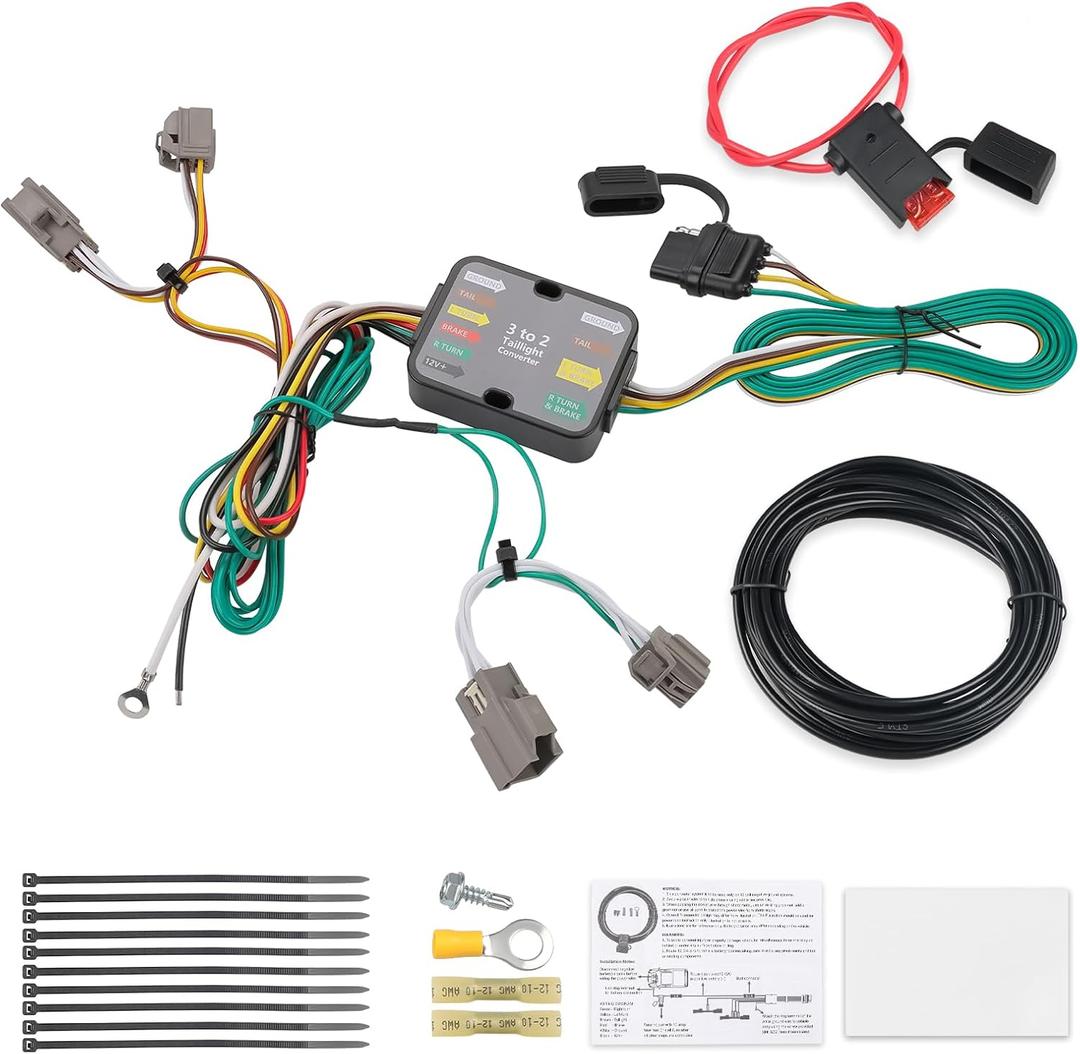 WATERWICH 4-Pin Trailer Wiring Harness Compatible with 2020-2024 Ford Explorer, 2011-2019 Ford Taurus, 2013-2016 Lincoln MKS Replacement for 56093 Trailer Hitch Wiring Harness