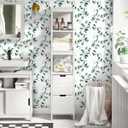 6 x Erfoni Green Leaf Peel and Stick Wallpaper Floral Contact Paper 17.7inch x 118.1inch Vintage Flower Tropical Self Adhesive Removable Wall Paper Bathroom Kitchen Cabinets