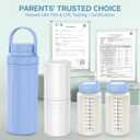 22oz Breast Milk Cooler Bottle for Outdoor, Breastmilk Cooler with 360 Total Cooling for 24 Hours & Leak-Proof Dual-Bottle for BreastfeedingLarger Capacity Travel Breastmilk Chiller,Blue