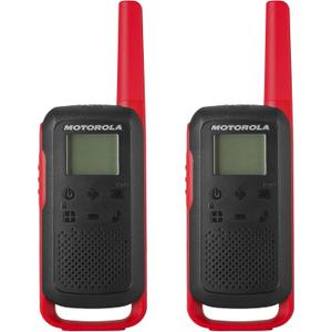 Motorola Solutions, Portable FRS, T210, Talkabout, Two-Way Radios, Rechargeable, 22 Channel, 20 Mile, Black W/Red, 2 Pack