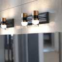 LED Bathroom Vanity Light Fixtures, 2 Light Black and Gold Wall Sconces Lighting, Modern Bathroom Light Fixtures, Led Wall Lamp for Mirror Living Room Bedroom Dressing Table Bar