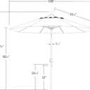 California Umbrella 9' Round Aluminum Market Umbrella, Crank Lift, Collar Tilt, White Pole, Royal Blue Olefin