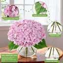 Real Touch Faux Hydrangea Flowers in Glass Vase, No Watering Needed Silk Hydrangea Artificial Flowers for Farmhouse Wedding Decor Dining Table Centerpiece Bedroom Decor