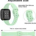 Vanjua Slim Band Compatible With Fitbit Sense 2, Versa 4, Versa 3 - Soft Silicone Replacement Strap for Women's Smart Watch (Light Cyan)