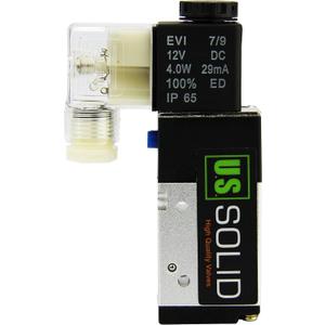 U.S. Solid 1/4inches NPT 3 Way 2 Position Pneumatic Electric Solenoid Valve DC 12 V