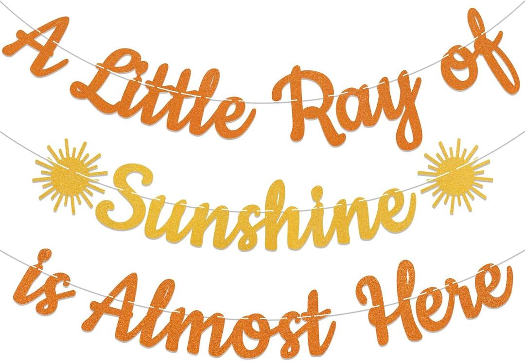 A Little Ray of Sunshine is Almost Here Banner - Sunshine Baby Shower Party Decorations, A Little Sunshine is on the Way Bunting Sign, Sunshine Garland Decorations for Girl/Boy Baby Shower