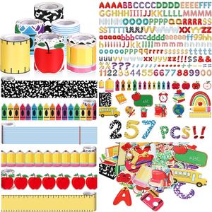 Kosiz 118 ft School Themed Bulletin Board Border Classroom Decoration Set, Small