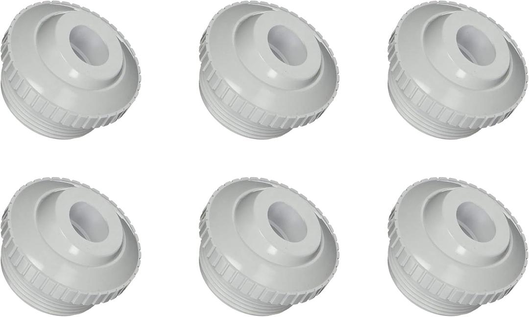 MAKHOON 3/4" Directional Flow Eyeball Inlet Jet for Compatible with Hayward SP1419D with 1-1/2" MIP Threa White Opening Hydrostream Return Jet Replacement Part(6 Pack)