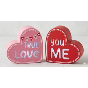 Led Heart Table Decor Red 4.8 inch 2 Pack