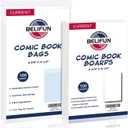 100ct Current Comic Bags and Boards - Reusable Boards, Bags 1 1/2" Flap, Clear Protector