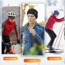 Thermal Running Hat - Men's Women Skull Cap Cycling Cap Under Helmet (Black)