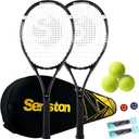 Senston Tennis Rackets for Adults 27 inch Tennis Racquets - 2 Player Tennis Racket Set with 3balls,2 Grips, 2 Vibration Dampers