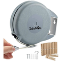 Idiomum Retractable Clothesline Indoor Outdoor Heavy Duty 40 Feet - PVC Clothes Line Retracting - Clothesline with Wall Mount - Retractable Laundry Line for Drying Clothes with 12 Clothes Pins