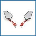 Black Orange Adjustable Pentagon Side Rear View Mirror for Motorcycle Scooter 2 Pcs Item Replacement