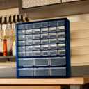 Plastic Storage Drawers 42 Compartment Organizer Desktop or Wall Mount Container for Hardware, Parts, Crafts, Beads, or Tools by Stalwart, 10 Targets