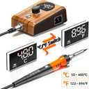 90W Digital display soldering station, stable knob control, independent switch power supply, tin wire, tin absorber, anti-static tweezers, 5 soldering iron tips, handle fixed bracket (Orange, 968d)