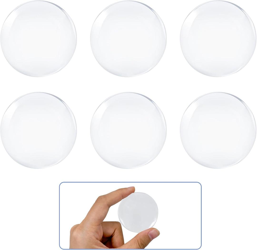 6PCS Door Stoppers, Wall Protectors from Door Knobs, Door Knob Wall Protector, Door Stoppers for Wall, Round Adhesive Doorstop, 2in Transparent Color, Traceless Back Glue, Juiblai