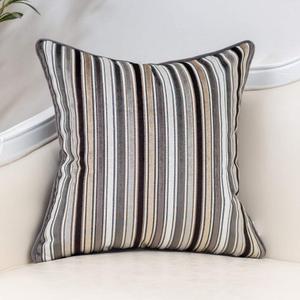 Yangest Grey Striped Throw Pillow Cover Multicolor Velvet Cushion Cover Modern Bohemian Pillowcase for Sofa Couch Bedroom Living Room Home, 20x20 Inch