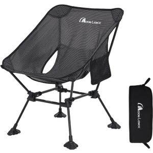 MOON LENCE Portable Camping Chair, Backpacking Chair, Ultralight & Compact, 400 lbs Capacity, for Outdoor Camp, Travel, Beach, Picnic, Hiking (Onyx (Power Fiber))