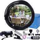 Fogland Pump Misting System: Outdoor Misting System 49ft Misting Cooling System with 16pcs 0.016" Orifice Thread Stainless Steel Misting Nozzle for Patio Garden Backyard