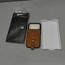 Butaiga for iPhone 17 Pro Leather Case with Stand, Anti-Slip Grip Ring, Fits for MagSafe (Brown, iPhone 17 Pro)