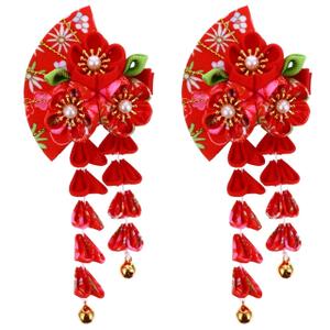 2pcs Tassel Bell Hair Accessory Headdress - Japanese Style Hair Clip & Pin for Kimono, Kids & Chinese Style Bathrobe