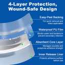 Dimora Waterproof Transparent Film Dressing with Pad, Large Clear Bandage Tape for Wound Care, Adhesive Post Surgical Cover Padfor IV Shield, Tattoo Aftercare, Shower Protector 4x8 inch 10 Packs