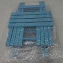 2 Pcs Small Folding Patio Side Table Outdoor Wood Wooden Small End Portable Plant Little Table for Garden Yard Porch Living Room Space Pool 11.4x11x14 inch (Turquoise)