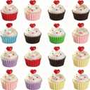 Cinnvoice 60 Pcs Valentines Resin Charm Pendant Fruit Food Tiny Pendants DIY 3D Pendants Bead Charms for Valentines DIY Craft Earring Bracelet Necklace Jewelry Making(Heart Cupcake)