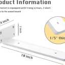 4 Pack Shelf Brackets White 10 Inch Floating Shelf Bracket 1/5 inch Thick Heavy Duty Hidden Shelf Brackets Iron Metal Brackets for Shelf Support with Screw Included