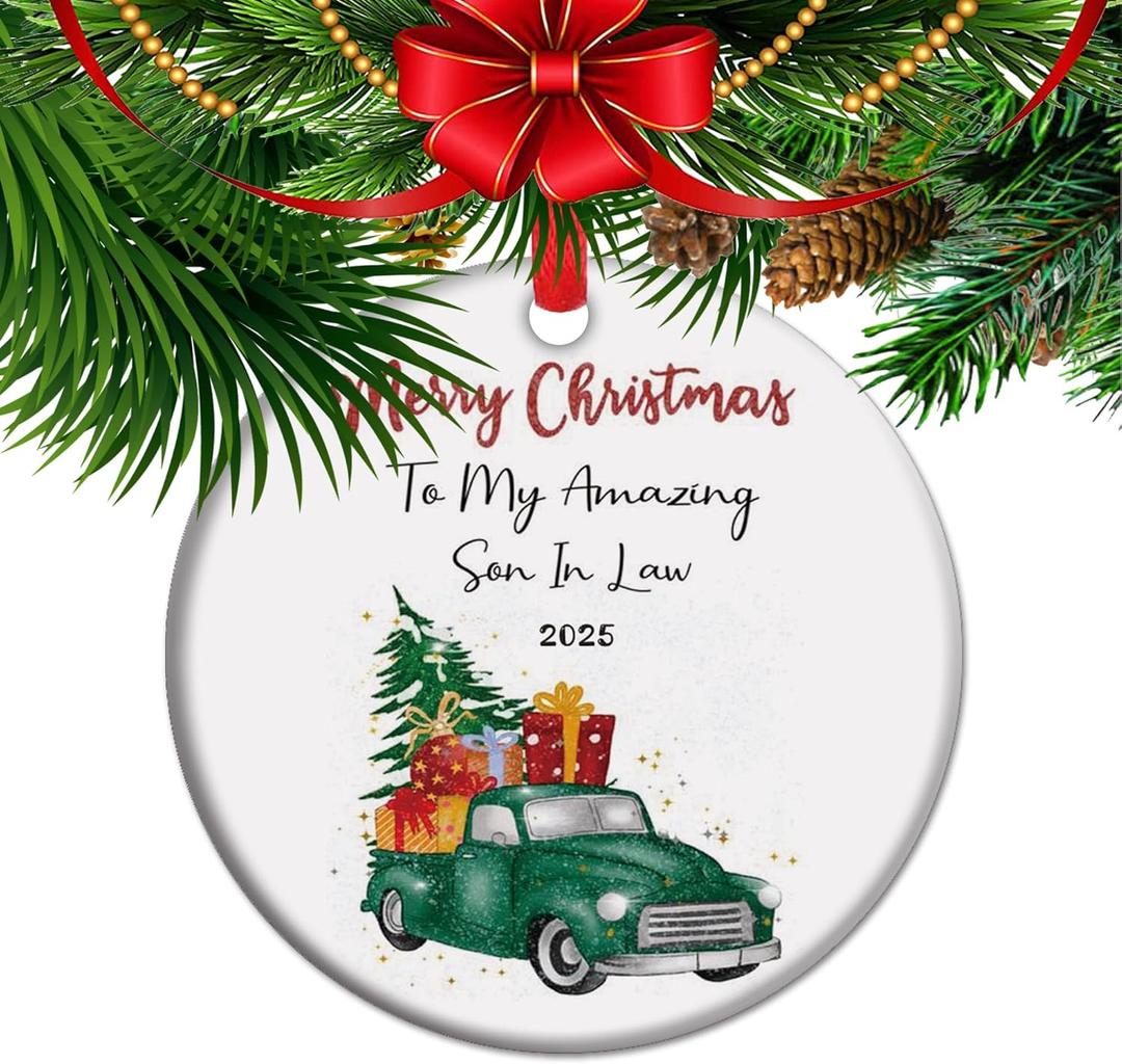 Son in Law Christmas Ornament 2025, Xmas Gift for Son-in-Law, Newlywed Gift (C2)