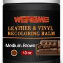 Leather Recoloring Balm & Color Restorer - 10OZ Multipurpose Dye & Paint for Faded Leather Couches, Car Seats, Shoes | Fix Scratches on Clothing, Furniture & Accessories(Medium Brown)