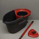 O-Cedar EasyWring Microfiber Spin Mop & Bucket Floor Cleaning System + 2 Extra Refills, Red/Gray