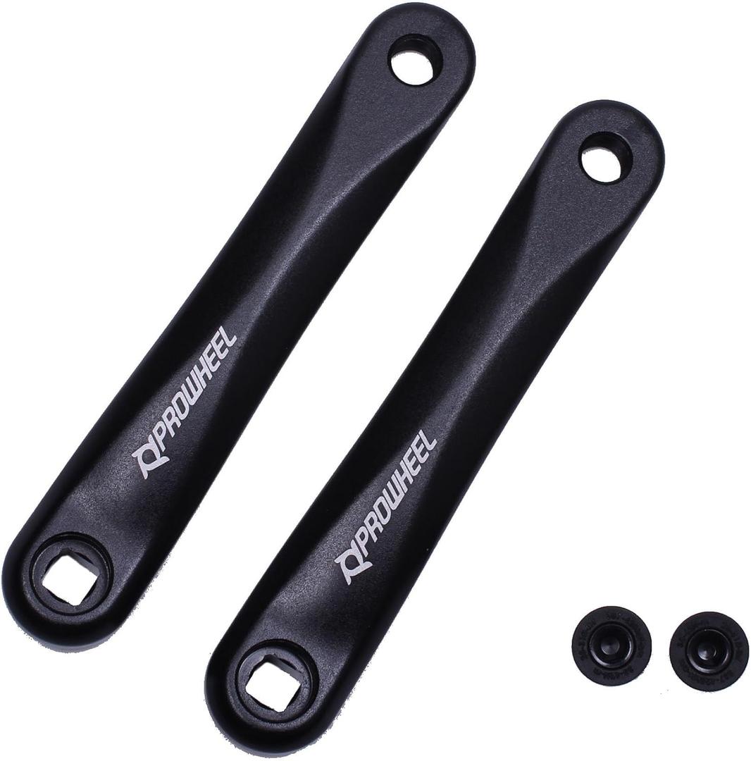 PROWHEEL Ebike Crank Arm in Square Hole,140MM/152MM/160MM/165MM/170MM/175MM Black Bike Crank Arm for Electric Bike,Mid Mounted Motor,Torque(1 Pair)