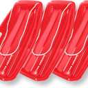 Slippery Racer Downhill Sprinter Flexible Kids Toddler Plastic Cold-Resistant Toboggan Snow Sled with Pull Rope and Handles -35 Inch (RED, 3 Pack)