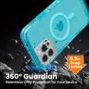 for iPhone 13 Pro Max Case, Fits Magsafe,Heavy Duty Shockproof Protection Phone Cases with Screen Protector*1, Magnetic Transparent Protective Cover for iPhone 13 ProMax 6.7 '', Blue