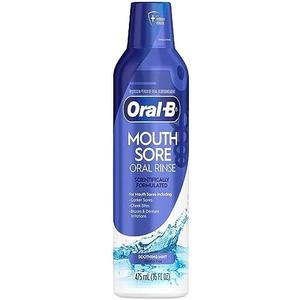 Oral-B Mouth Sore Mouthwash Special Care Oral Rinse, Hydrogen Peroxide Mouthwash, 16 fl oz, Mouthwash Alcohol Free