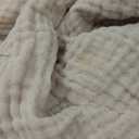 100% Cotton Blanket Large 50"x 70", 6 Layers Muslin Blankets, Cooling and Soft Throw Blanket for Bed and Couch, Breathable Quilt Bedspread, Gauze Bedding for Adults, Oatmeal, Beige Linen