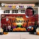 Halloween Garage Door Cover, 6 x 13 Ft Scary Pumpkin Ghost Garage Backdrop Wall Hanging Banner for Indoor Outdoor Holiday Party Happy Halloween Large Haunted House Decorations